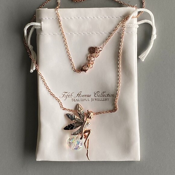 Butler FAC Rose Gold Tone Fairy AB Crystal Necklace - Picture 8 of 9